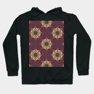 Green Stars Surrounded by Maroon Circles Pattern - WelshDesignsTP003 Hoodie